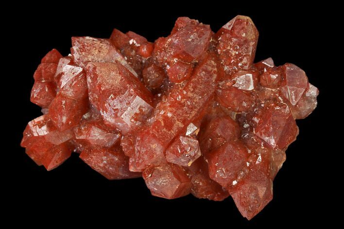 Natural, Red Quartz Crystal Cluster - Morocco #135684